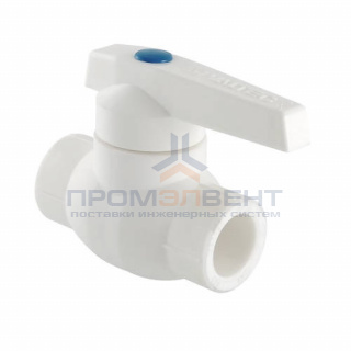 Кран шаровой VALTEC VTp.744 - 20 (c латунной обоймой, для полипропиленовых труб под пайку, белый)