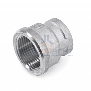 Муфта латунная резьбовая переходная STOUT - 1" x 3/4" (никелированная)