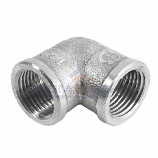 Отвод 90° латунный резьбовой равнопроходный STOUT (ВР/ВР) - 3" (никелированный)