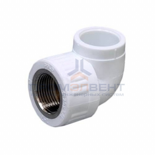 Переход на внутреннюю резьбу угловой Fusitek - 20 x 1/2" (для полипропиленовых труб, цвет белый)