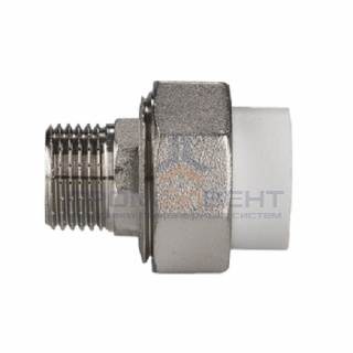 Переход на наружную резьбу разъемный KALDE - 25 x 3/4" (для полипропиленовых труб, цвет белый)