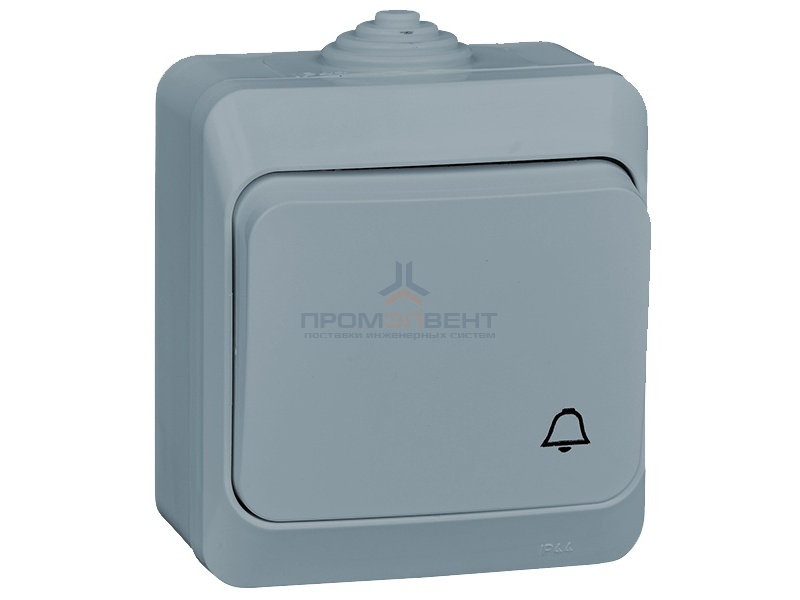 Кнопочный выключатель Этюд IP44 серый [уп 14шт]