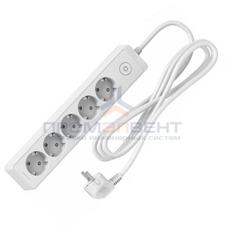 Удлинитель Schneider Electric 5 розеток 2К+З, кабель 3м, белый