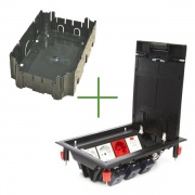 LUK/8P Люк в пол Экопласт на 8 механизмов (45х45мм) с суппортом и коробкой 70081+70160, пластик